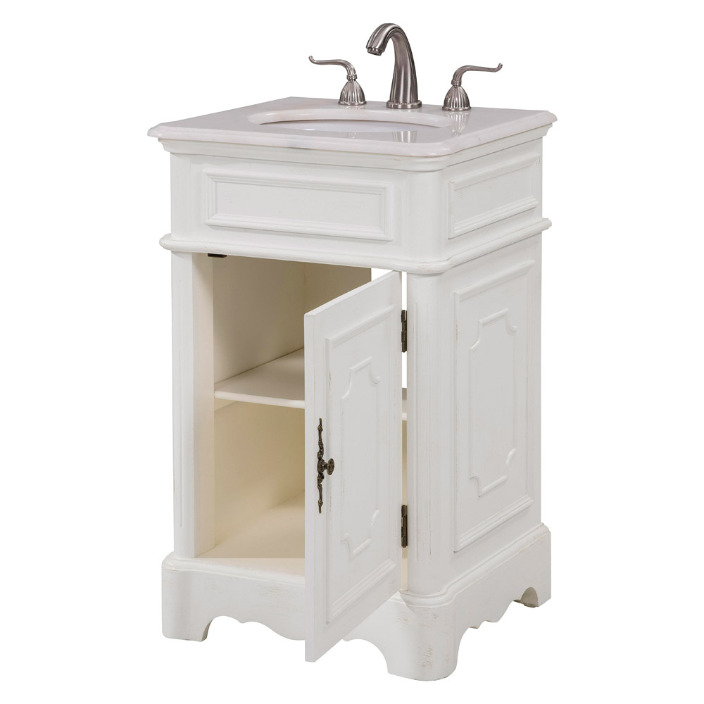 Elegant Bathroom Vanity - Antique White, L 21" (VF30421AW)