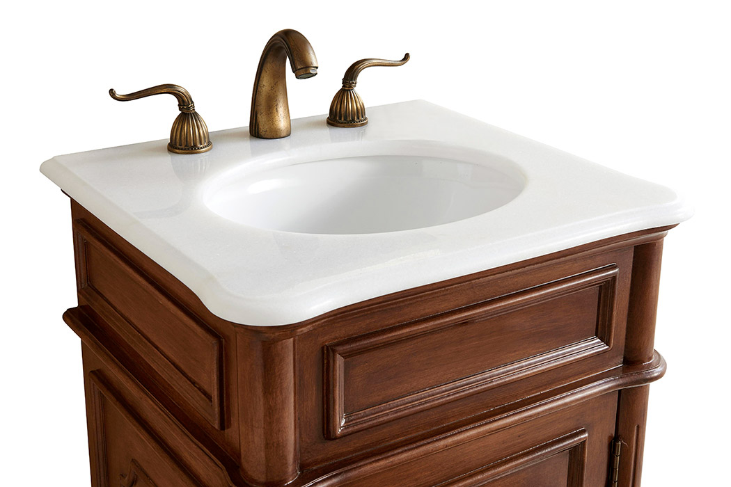 Elegant Bathroom Vanity - Teak, L 21" (VF30421TK)