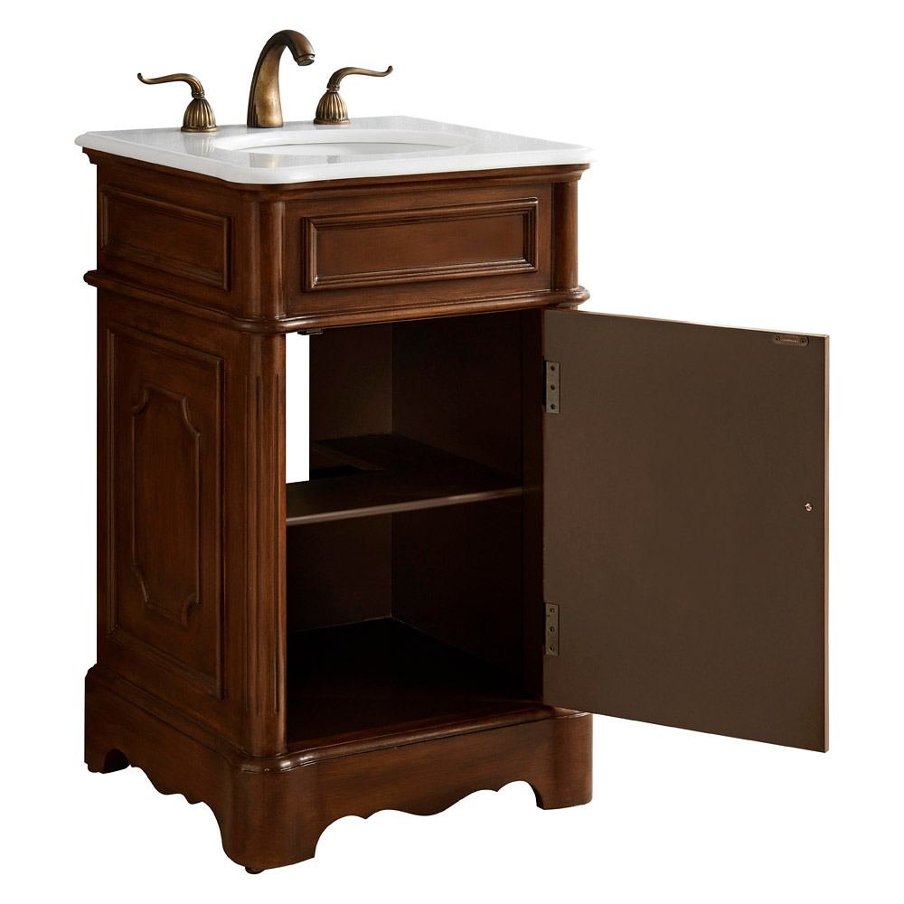 Elegant Bathroom Vanity - Teak, L 21" (VF30421TK)