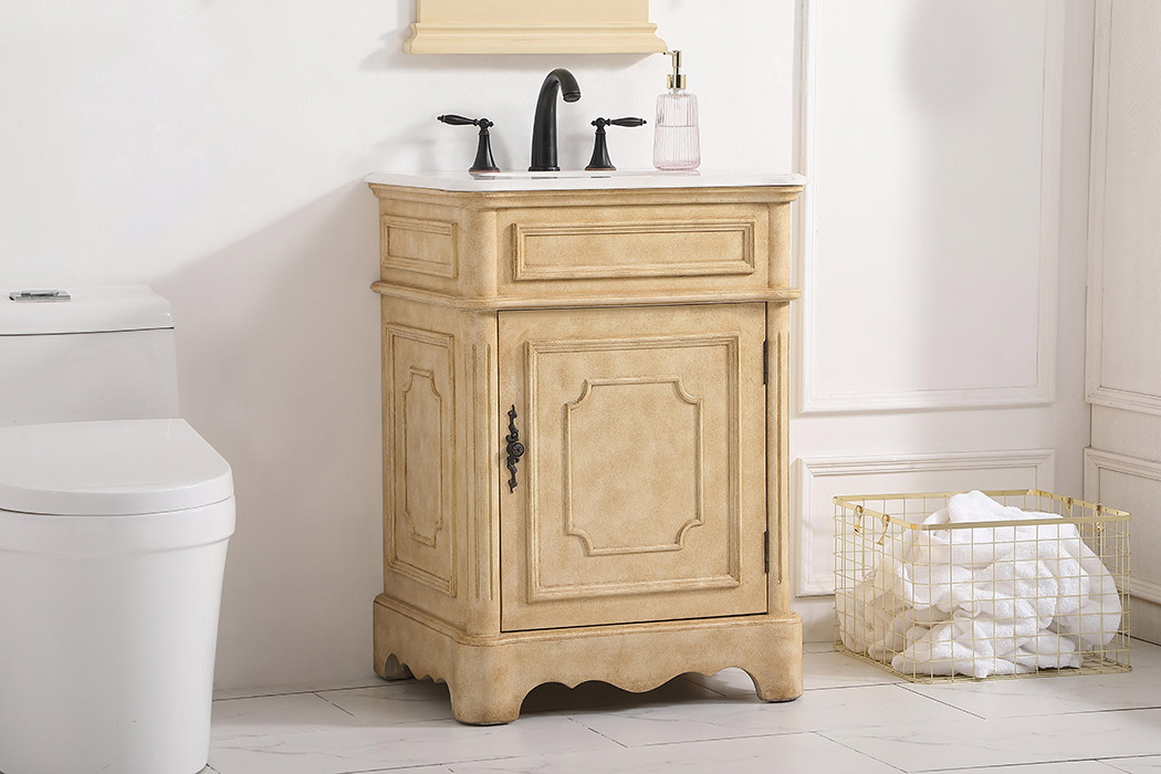 Elegant Bathroom Vanity - Antique Beige, L 24" (VF30424AB)