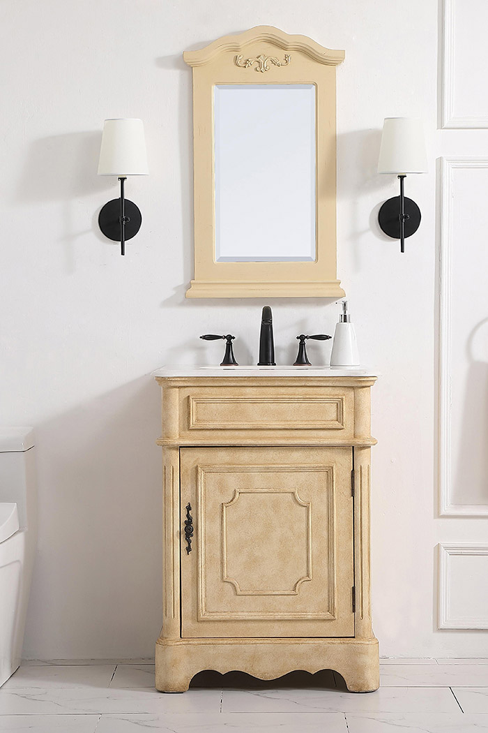 Elegant Bathroom Vanity - Antique Beige, L 24" (VF30424AB)