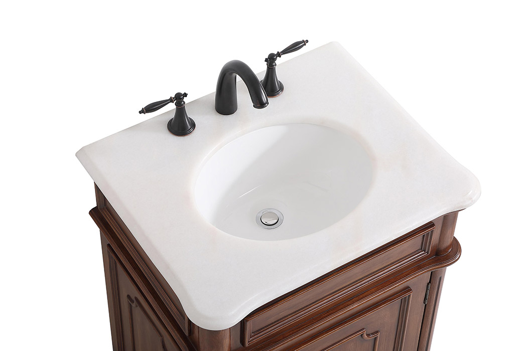 Elegant Bathroom Vanity - Teak, L 24" (VF30424TK)