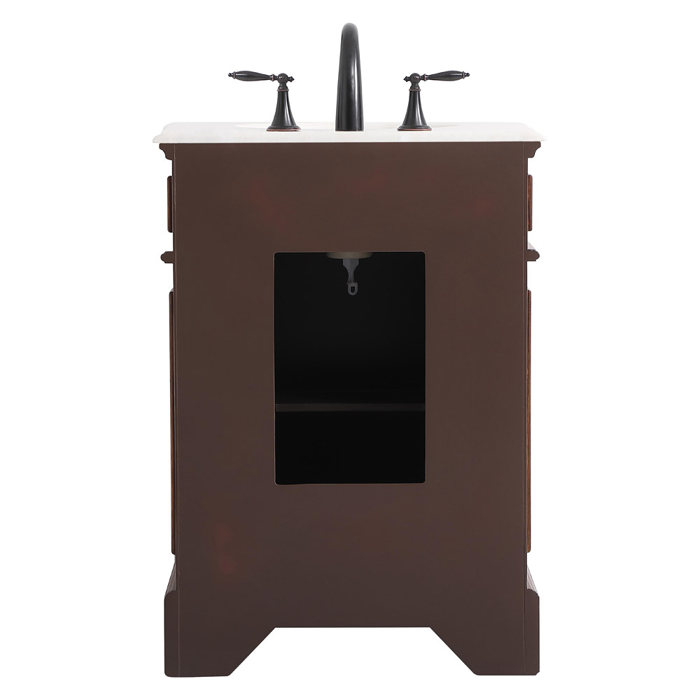 Elegant Bathroom Vanity - Teak, L 24" (VF30424TK)