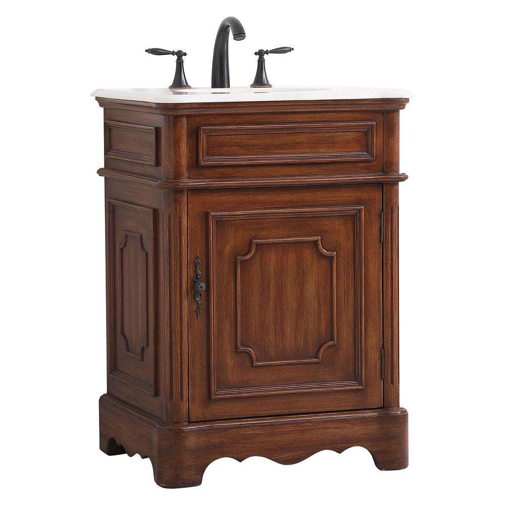 Elegant Bathroom Vanity - Teak, L 24" (VF30424TK)