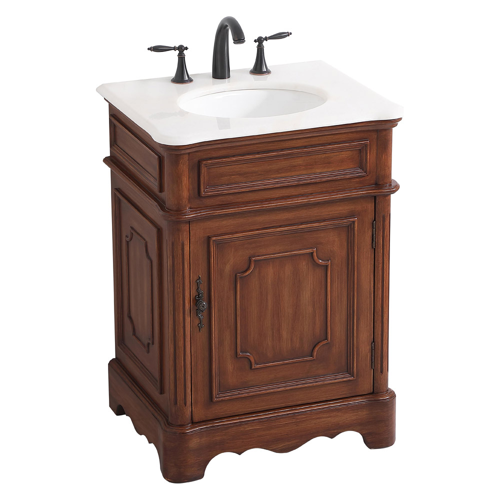 Elegant Bathroom Vanity - Teak, L 24" (VF30424TK)