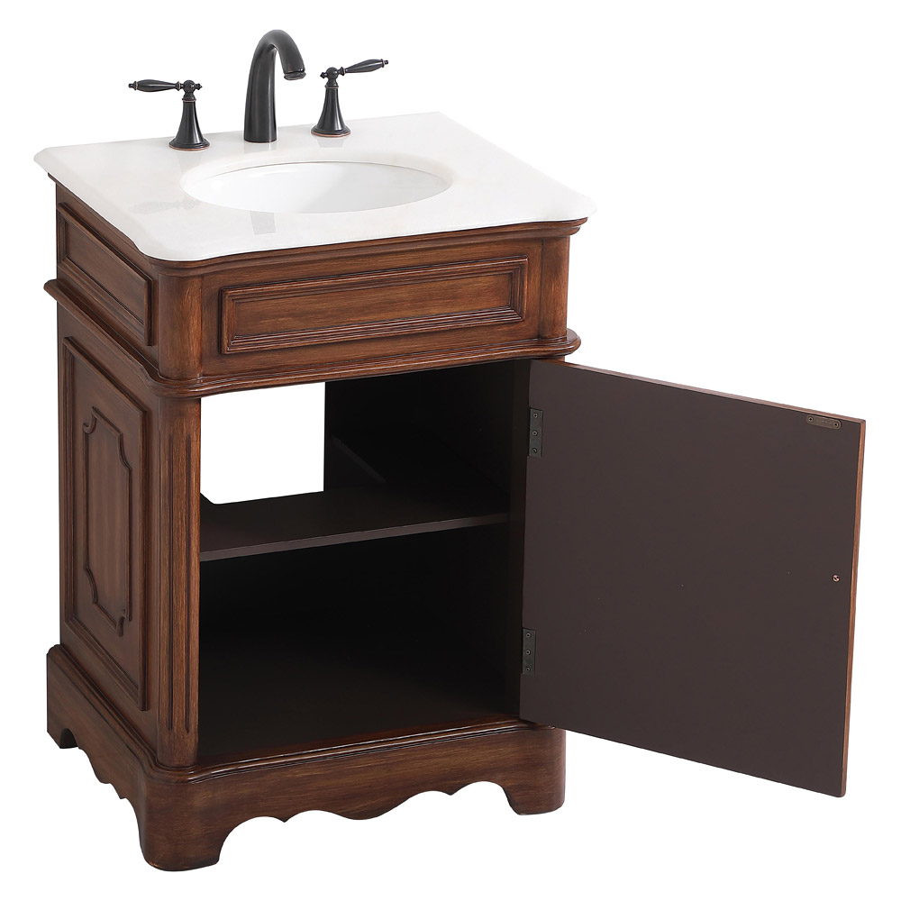 Elegant Bathroom Vanity - Teak, L 24" (VF30424TK)