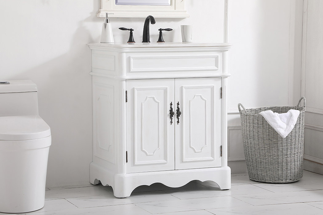 Elegant Bathroom Vanity - Antique White (VF30430AW)