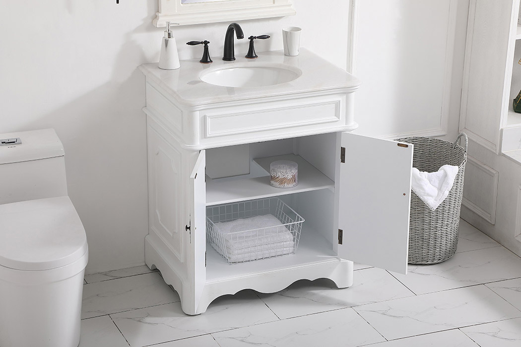 Elegant Bathroom Vanity - Antique White (VF30430AW)