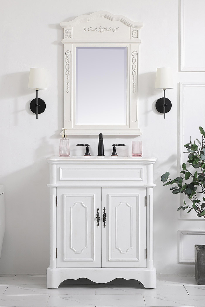 Elegant Bathroom Vanity - Antique White (VF30430AW)