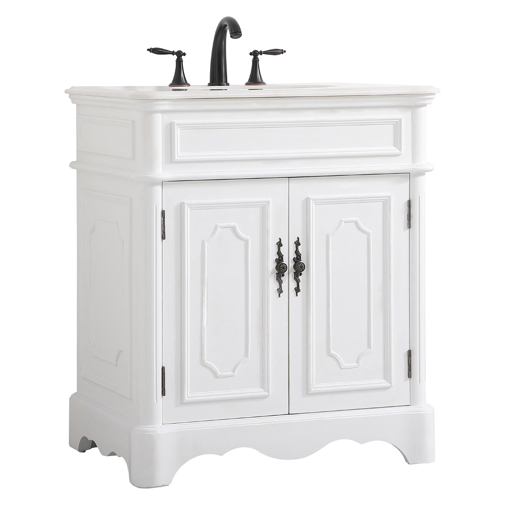 Elegant Bathroom Vanity - Antique White (VF30430AW)