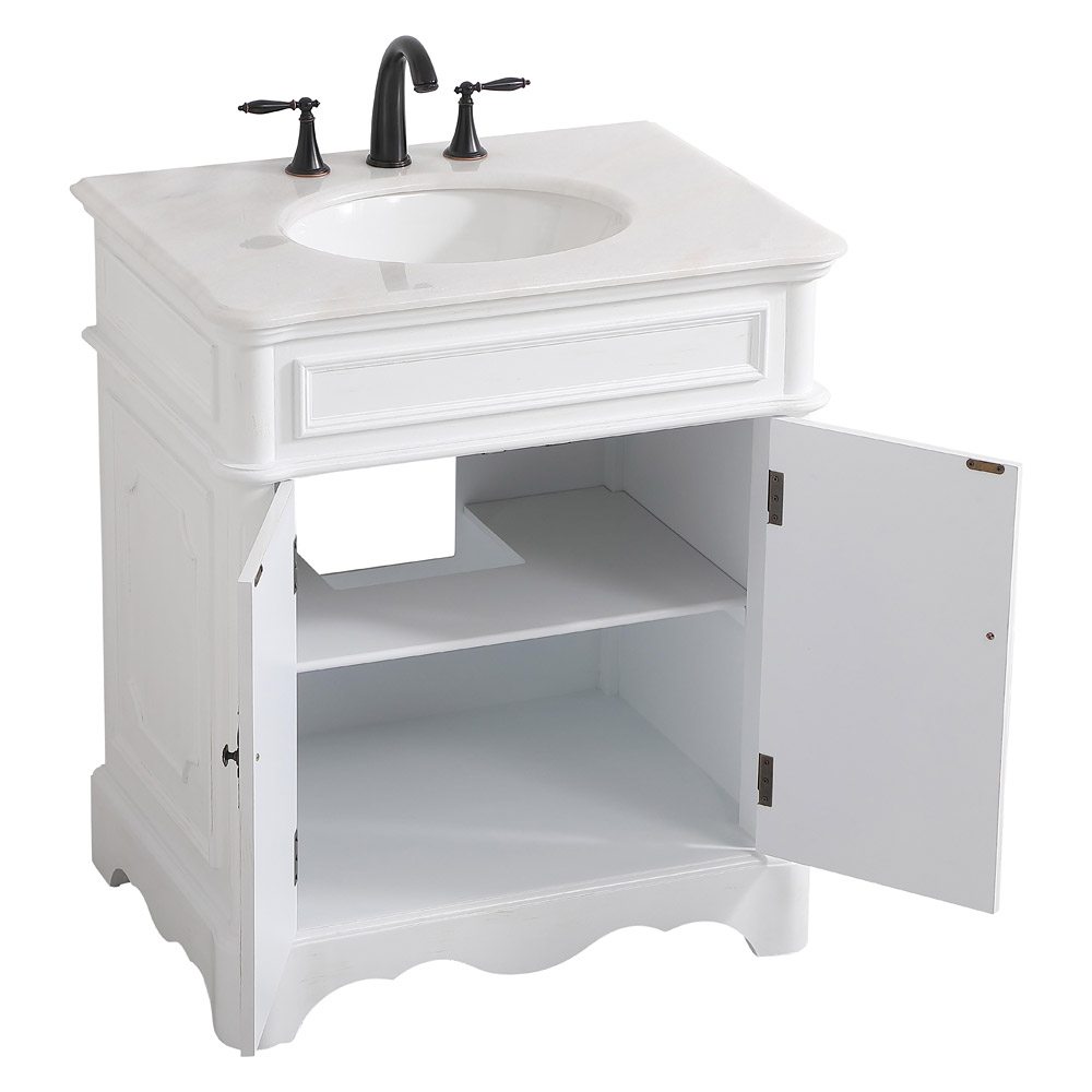 Elegant Bathroom Vanity - Antique White (VF30430AW)