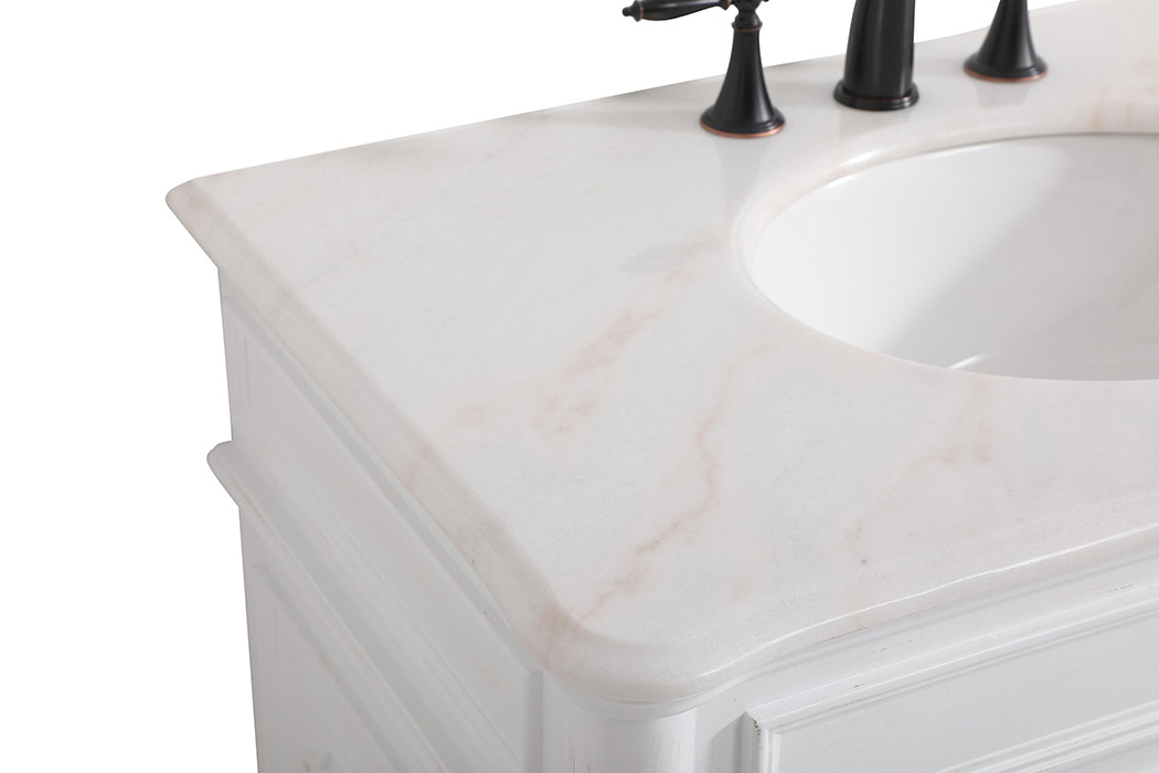 Elegant Bathroom Vanity - Antique White (VF30436AW)