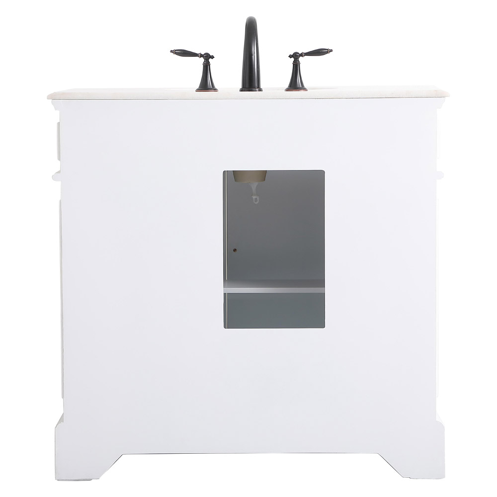 Elegant Bathroom Vanity - Antique White (VF30436AW)