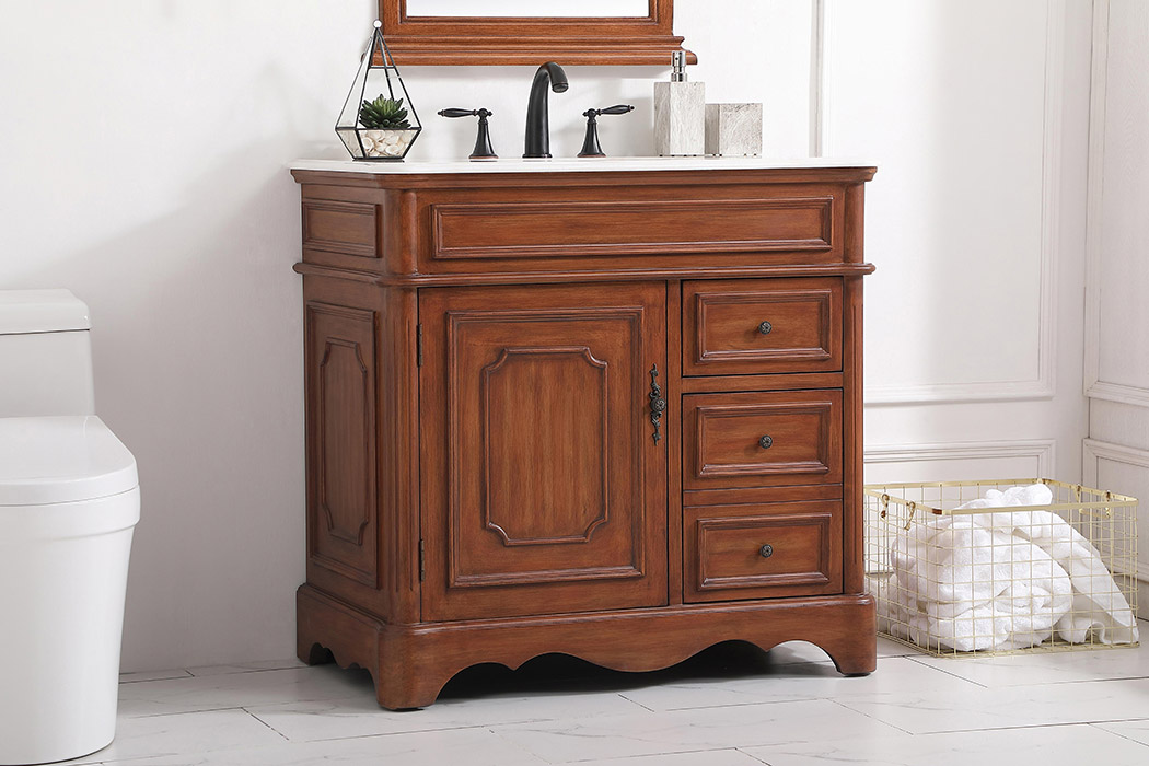 Elegant Bathroom Vanity - Teak (VF30436TK)