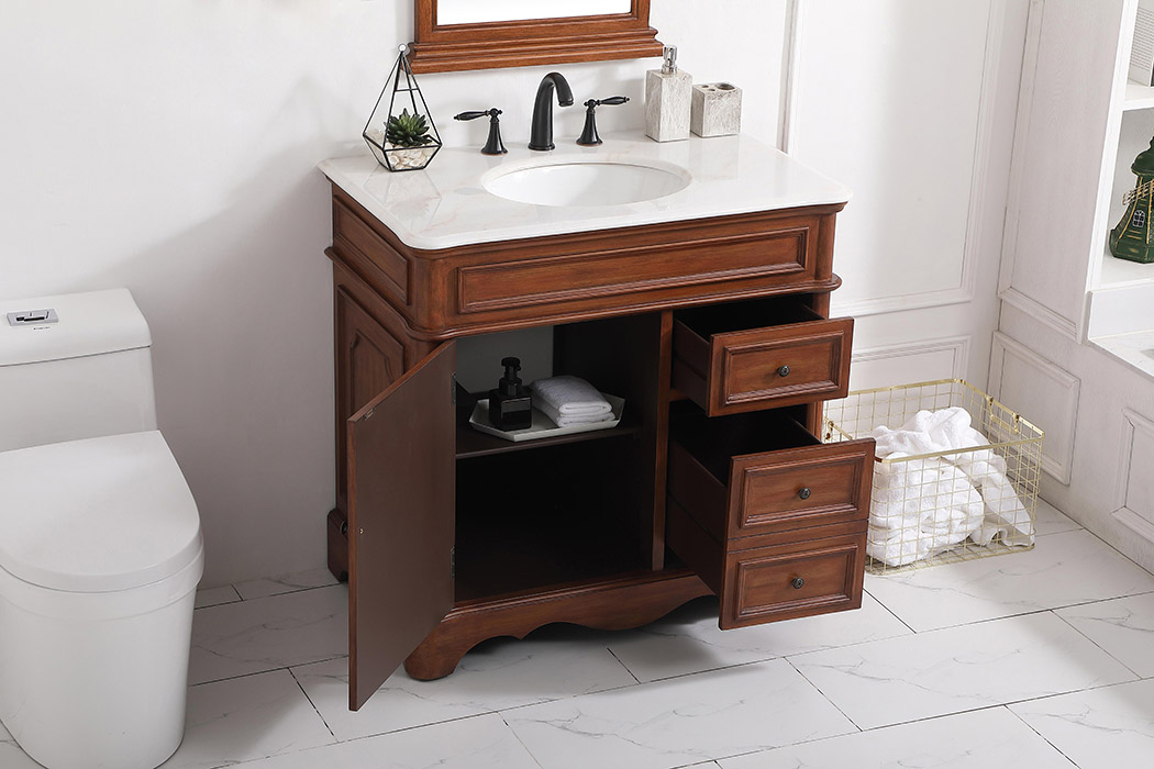 Elegant Bathroom Vanity - Teak (VF30436TK)