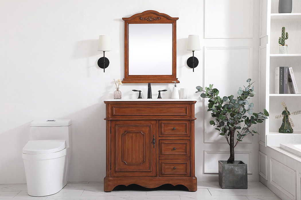 Elegant Bathroom Vanity - Teak (VF30436TK)