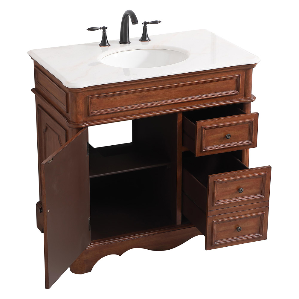 Elegant Bathroom Vanity - Teak (VF30436TK)