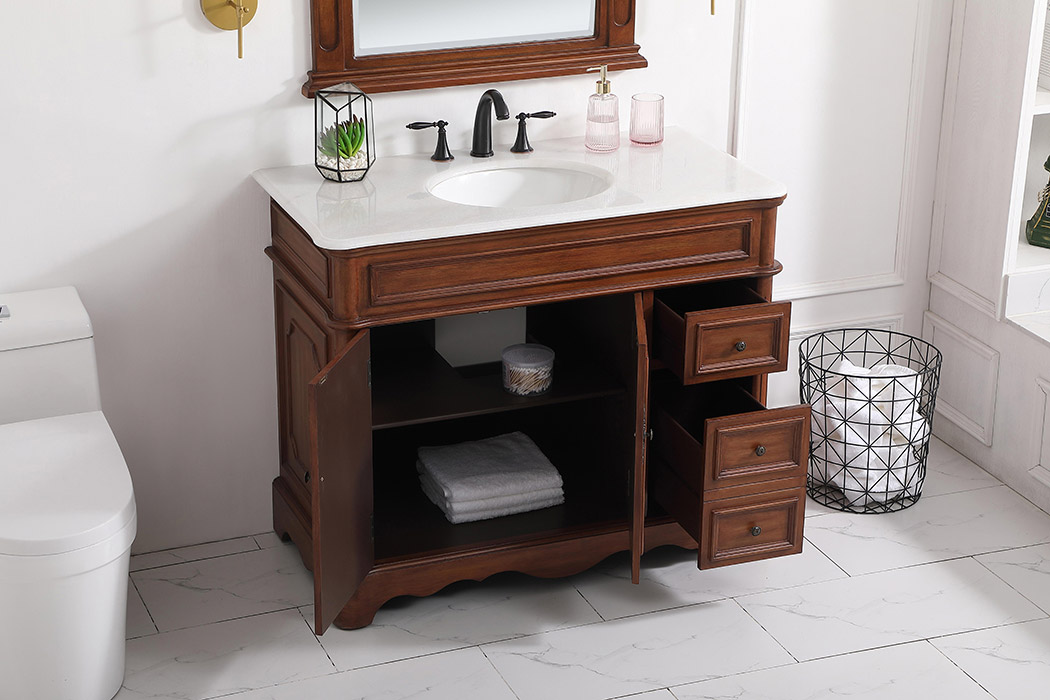 Elegant Bathroom Vanity - Teak (VF30442TK)