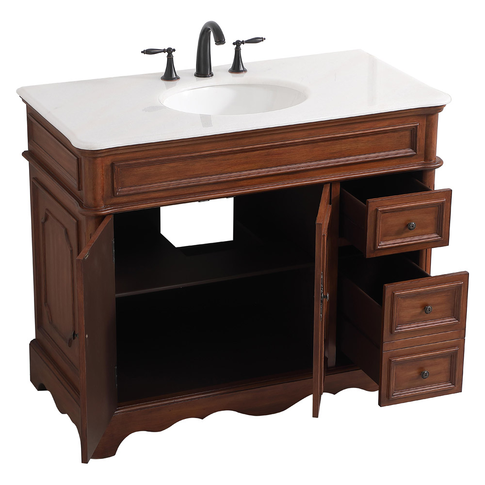 Elegant Bathroom Vanity - Teak (VF30442TK)