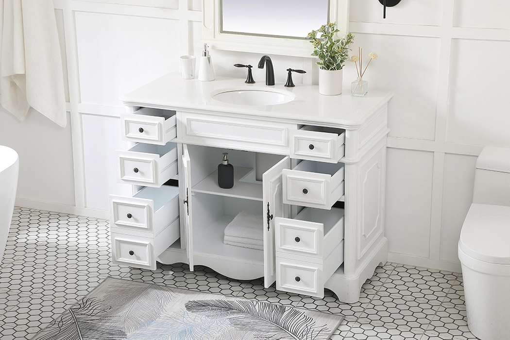 Elegant Bathroom Vanity - Antique White (VF30448AW)