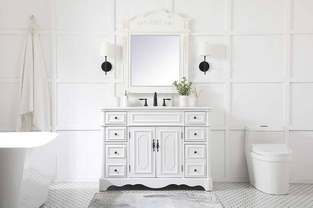 Elegant Bathroom Vanity - Antique White (VF30448AW)