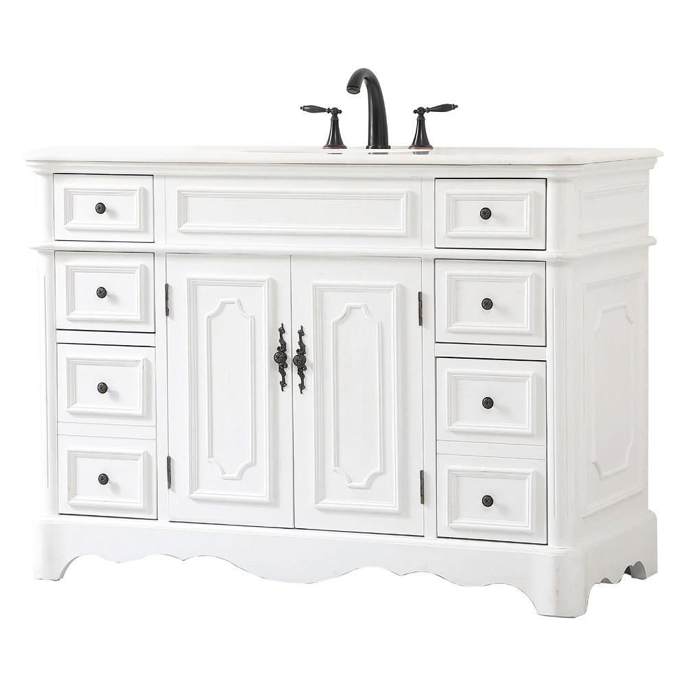 Elegant Bathroom Vanity - Antique White (VF30448AW)