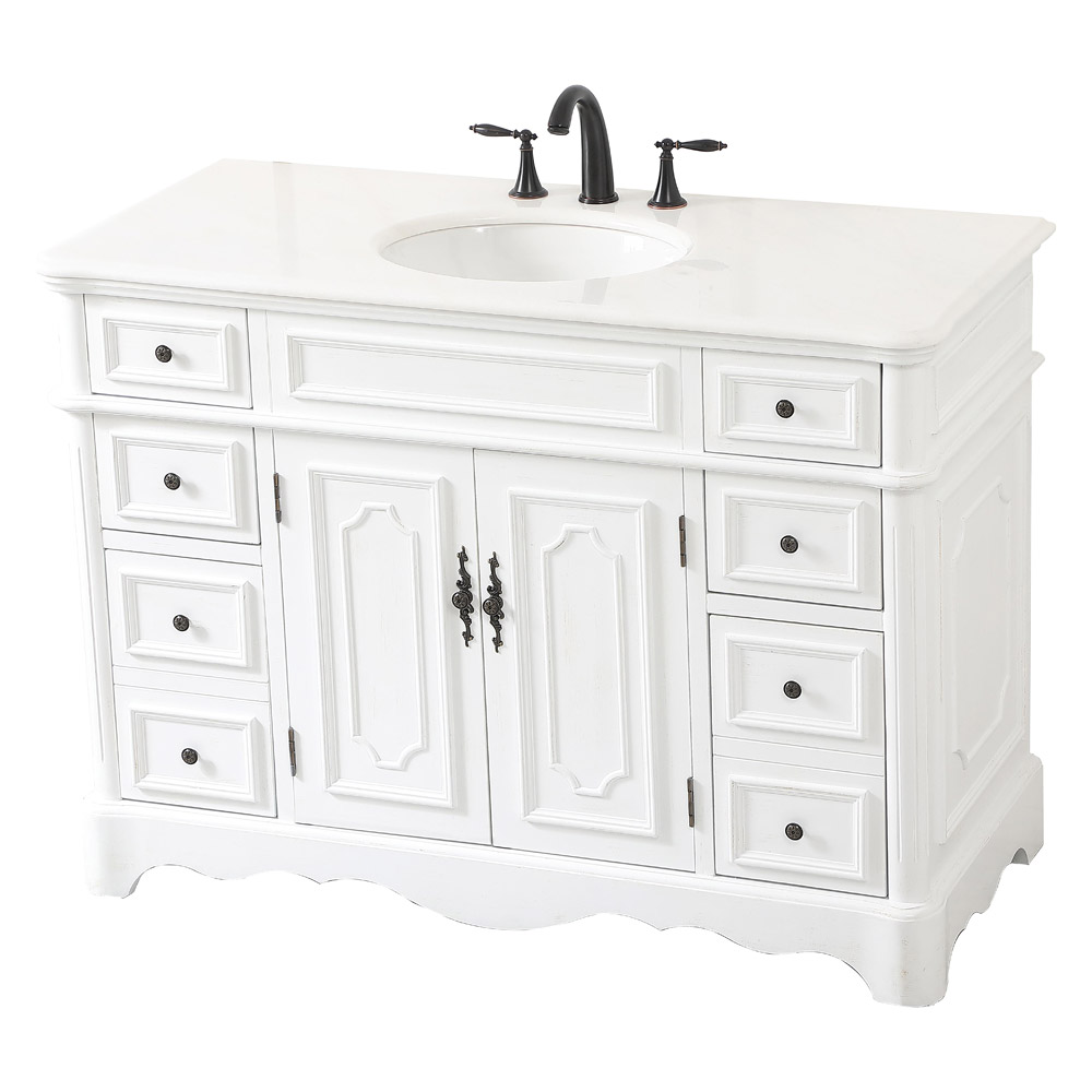 Elegant Bathroom Vanity - Antique White (VF30448AW)