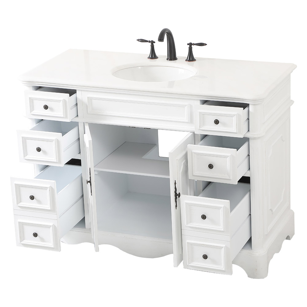 Elegant Bathroom Vanity - Antique White (VF30448AW)