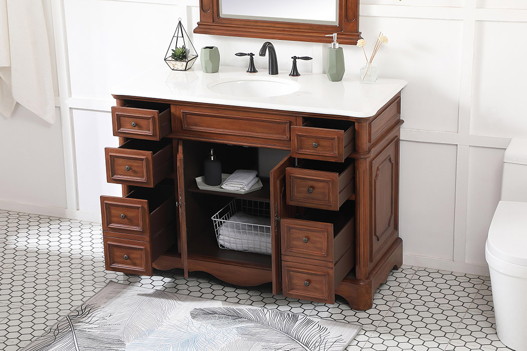 Elegant Bathroom Vanity - Teak (VF30448TK)