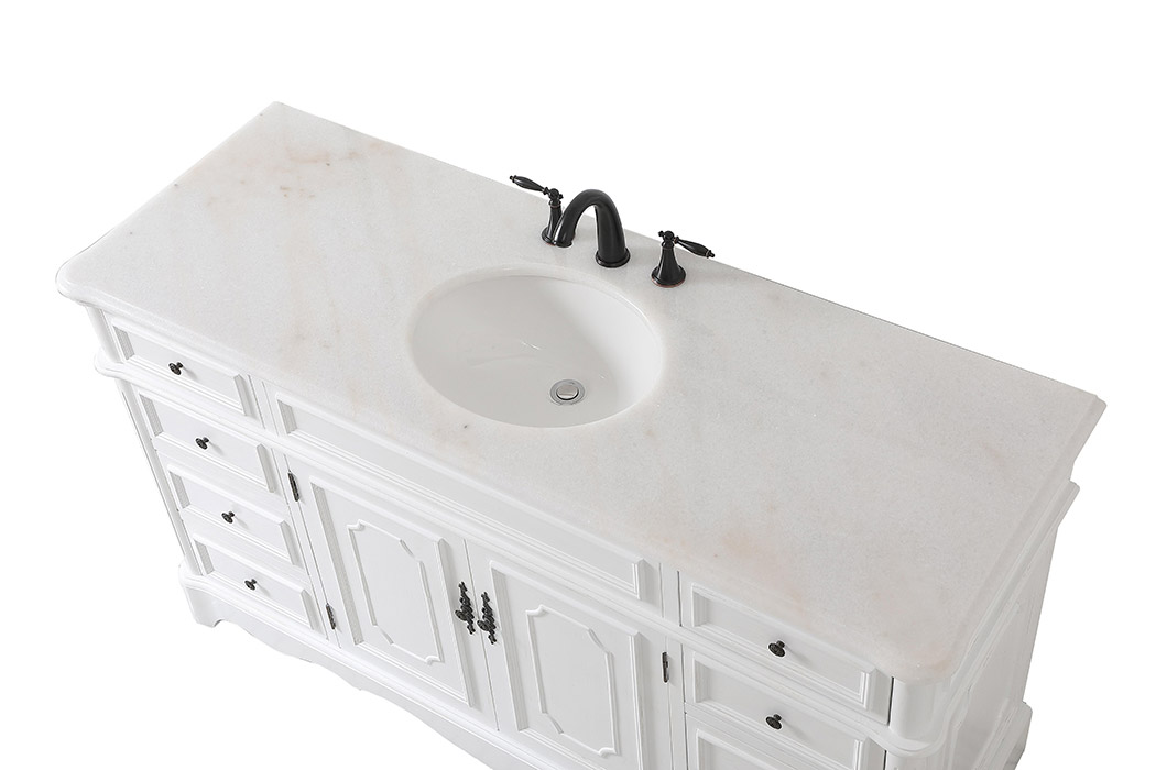 Elegant Bathroom Vanity - Antique White (VF30460AW)