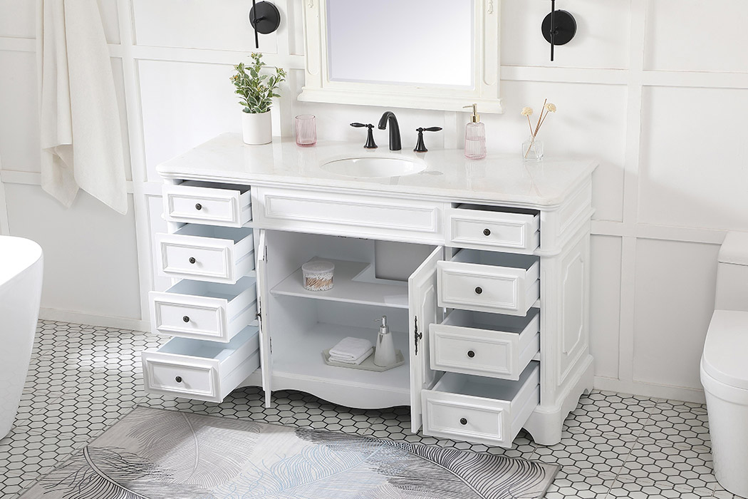 Elegant Bathroom Vanity - Antique White (VF30460AW)