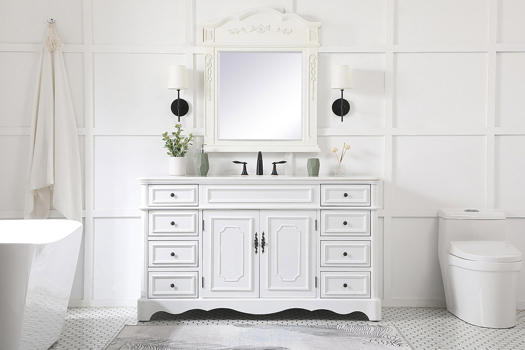 Elegant Bathroom Vanity - Antique White (VF30460AW)