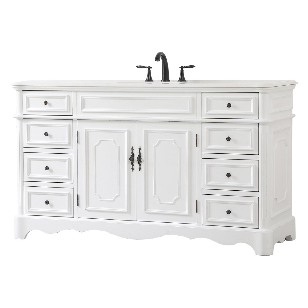 Elegant Bathroom Vanity - Antique White (VF30460AW)