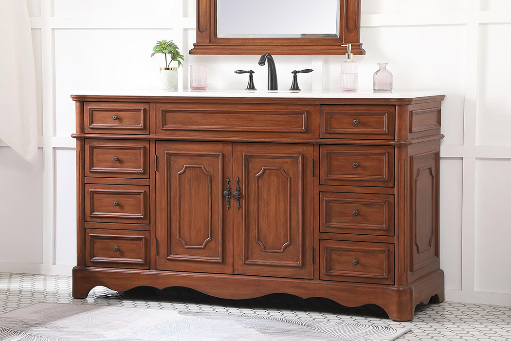 Elegant Bathroom Vanity - Teak (VF30460TK)