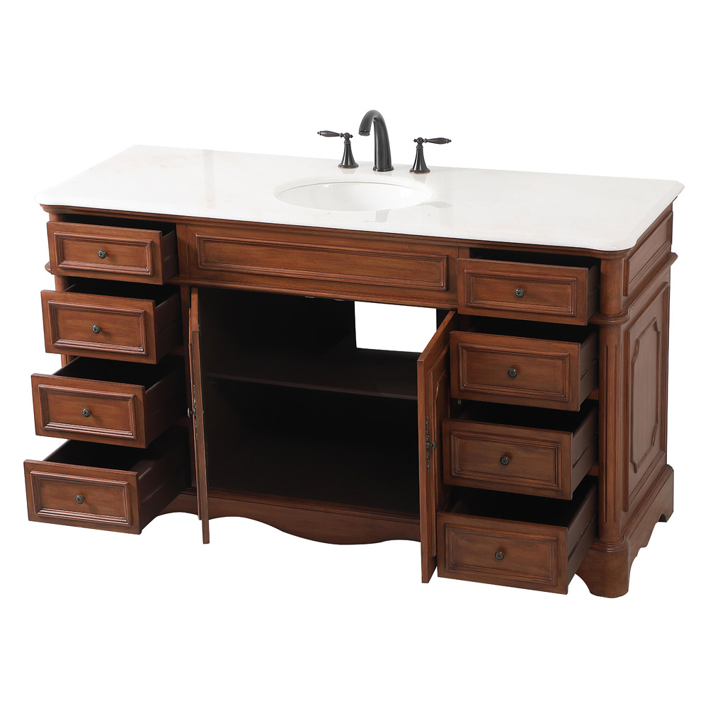 Elegant Bathroom Vanity - Teak (VF30460TK)