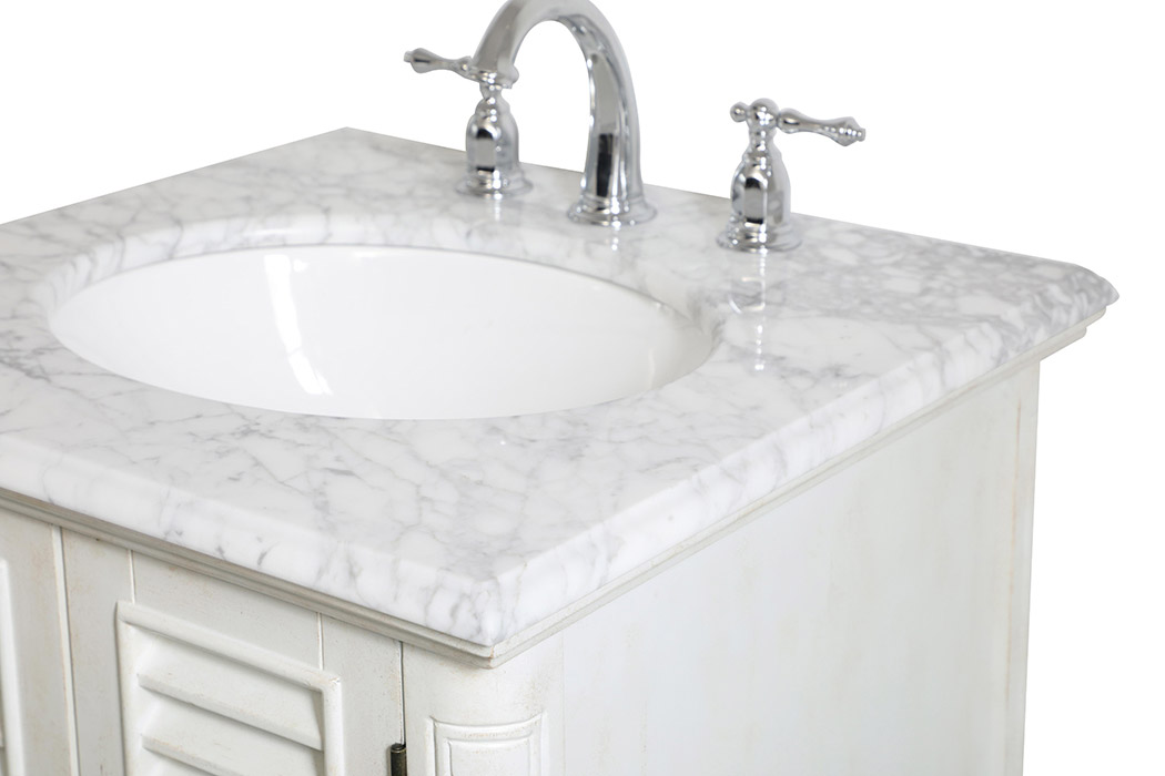 Elegant Bathroom Vanity - Antique White, L 24" (VF30524AW)