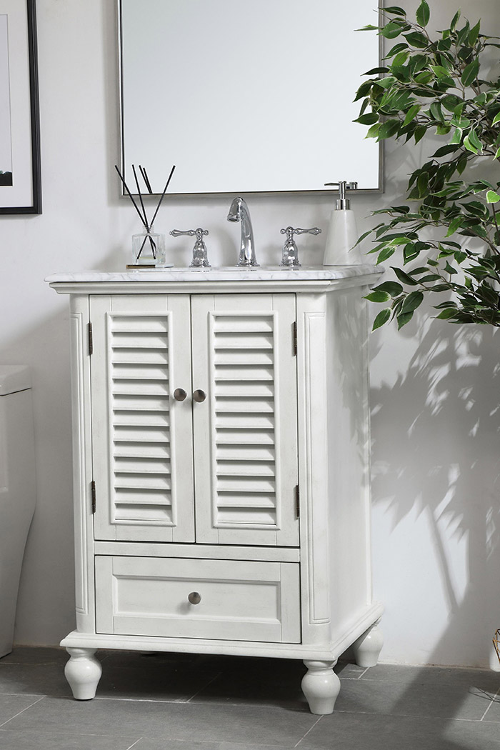 Elegant Bathroom Vanity - Antique White, L 24" (VF30524AW)