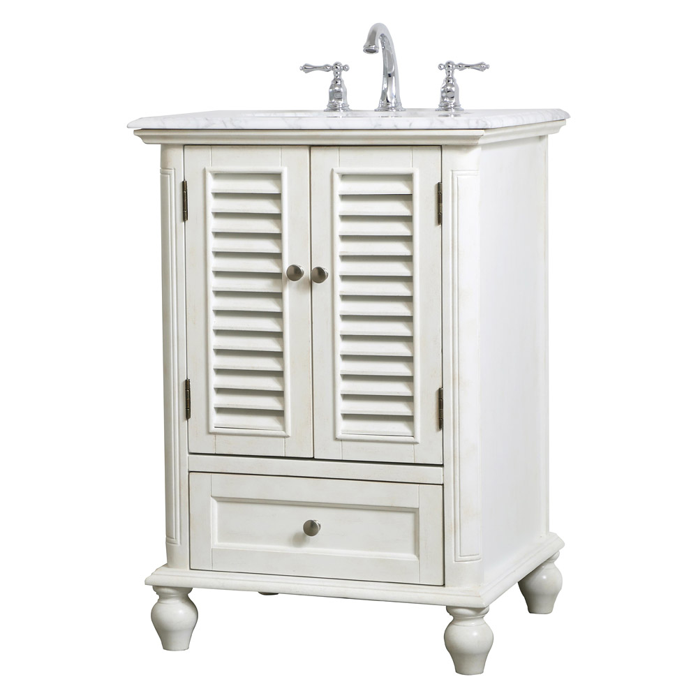 Elegant Bathroom Vanity - Antique White, L 24" (VF30524AW)