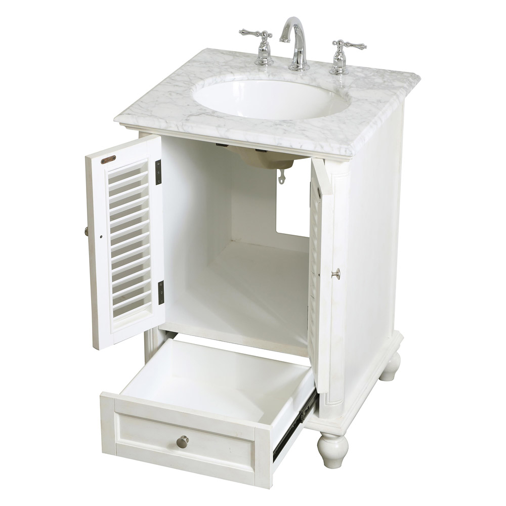 Elegant Bathroom Vanity - Antique White, L 24" (VF30524AW)