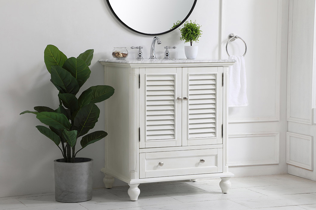 Elegant Bathroom Vanity - Antique White, L 30" (VF30530AW)