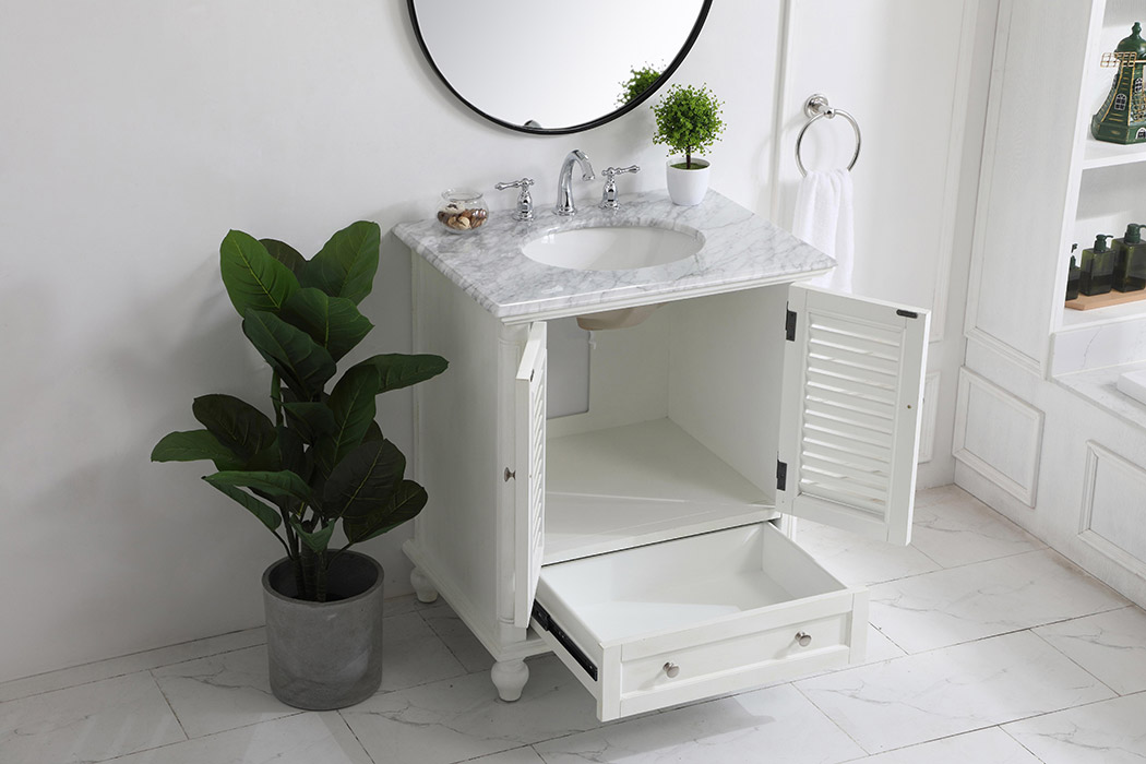 Elegant Bathroom Vanity - Antique White, L 30" (VF30530AW)