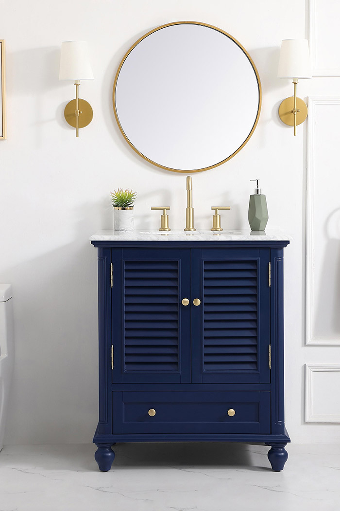 Elegant Bathroom Vanity - Blue, L 30" (VF30530BL)