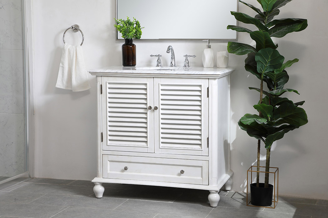 Elegant Bathroom Vanity - Antique White, L 36" (VF30536AW)