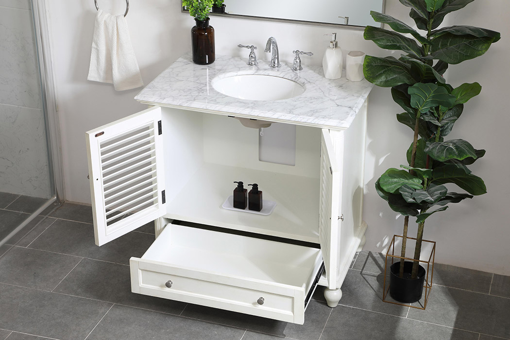 Elegant Bathroom Vanity - Antique White, L 36" (VF30536AW)