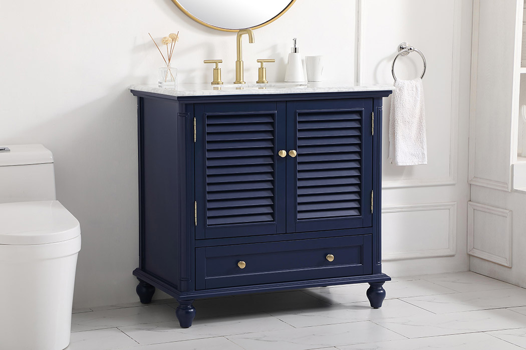 Elegant Bathroom Vanity - Blue, L 36" (VF30536BL)