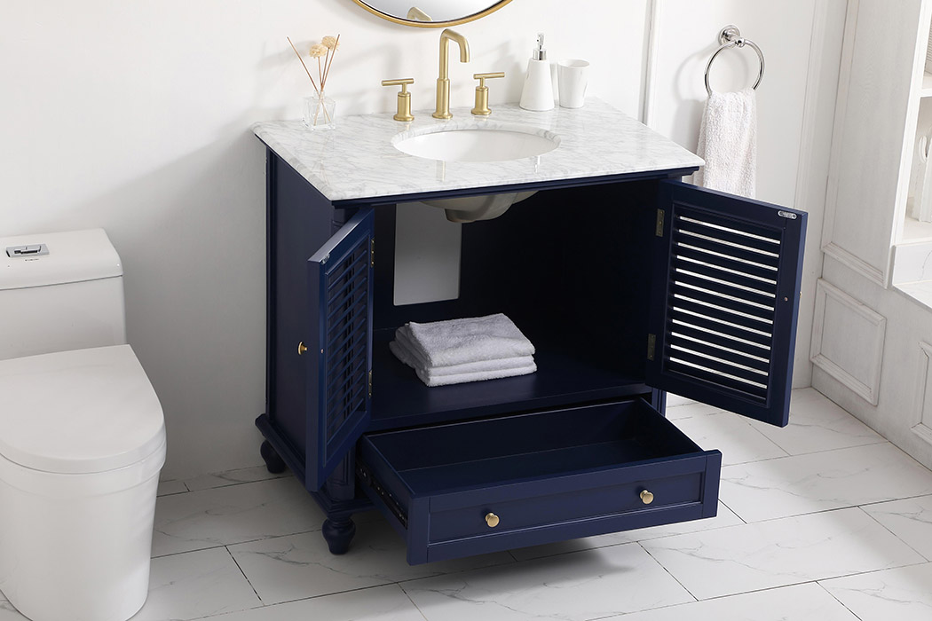 Elegant Bathroom Vanity - Blue, L 36" (VF30536BL)