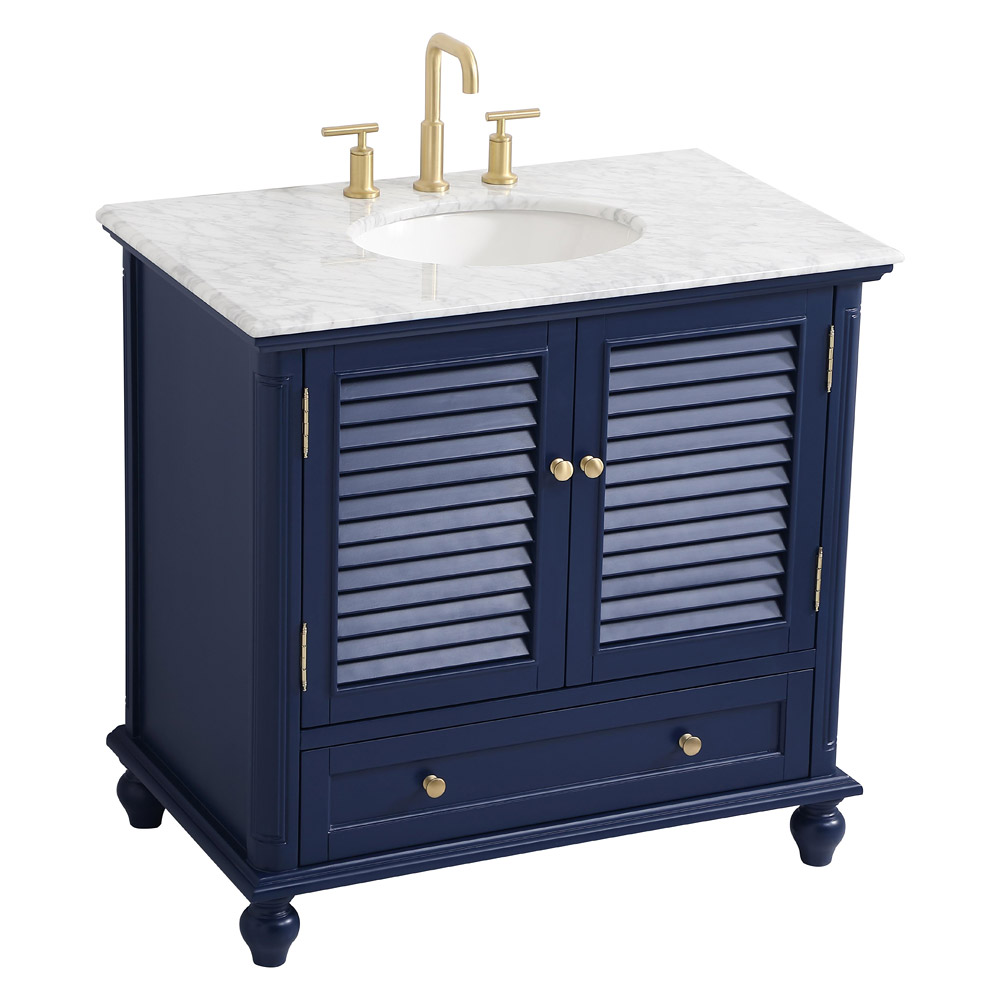 Elegant Bathroom Vanity - Blue, L 36" (VF30536BL)