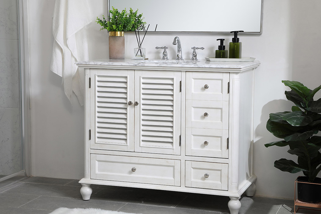 Elegant Bathroom Vanity - Antique White (VF30542AW)