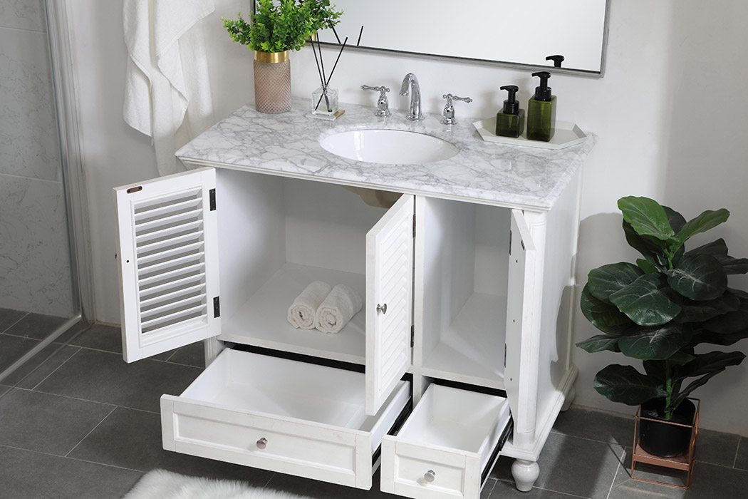 Elegant Bathroom Vanity - Antique White (VF30542AW)