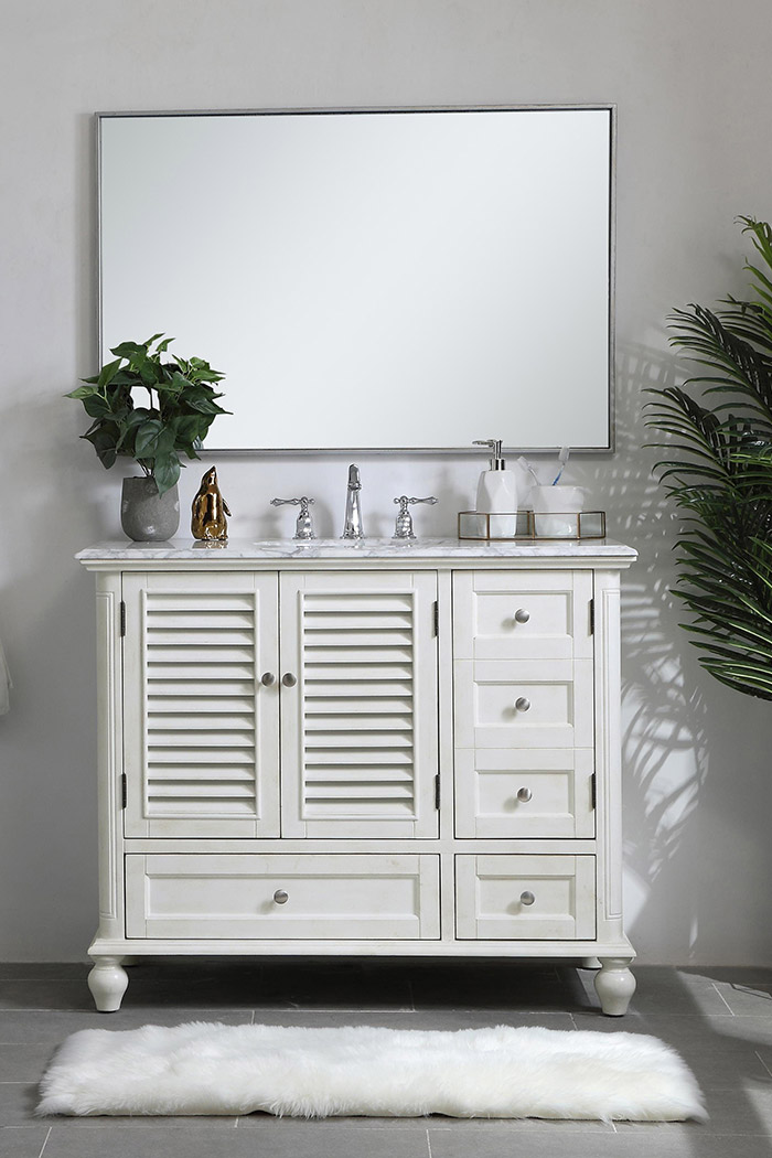 Elegant Bathroom Vanity - Antique White (VF30542AW)